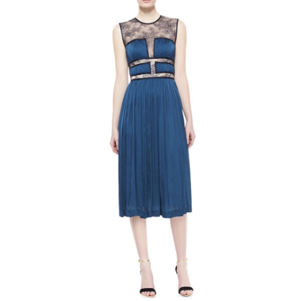 Silk Catherine Deane Rissa Lace-Bodice Silk Dress
